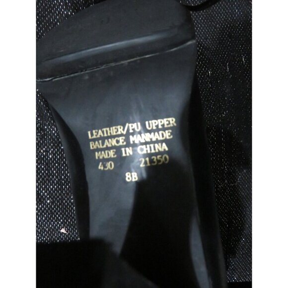 Newport News Easy Style Black Leather Buckle Embellished Heeled Ankle Booties 8 - Picture 12 of 16